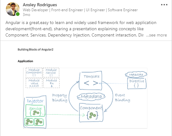 Angular core concepts linkedin post